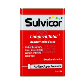 Tinta Acrílica Fosca Branca Super Premium Sulvicor 18L - Lata Grande