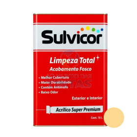 Tinta Acrílica Fosca Amarelo Canario Super Premium Sulvicor 18L - Lata Grande