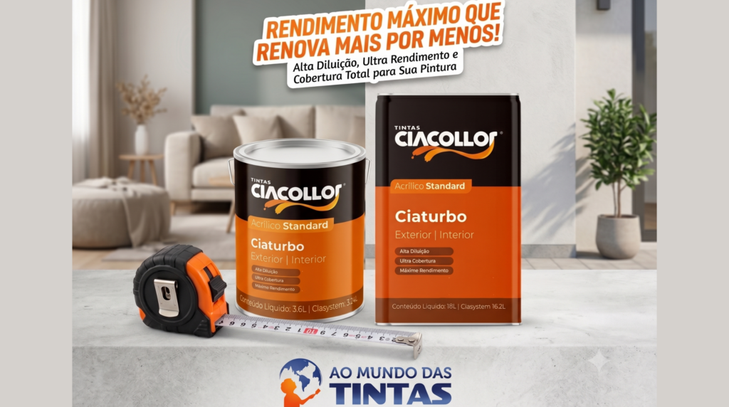 Tinta CiaTurbo Ciacollor acrílica standard fosca de alto rendimento na loja Ao Mundo das Tintas.