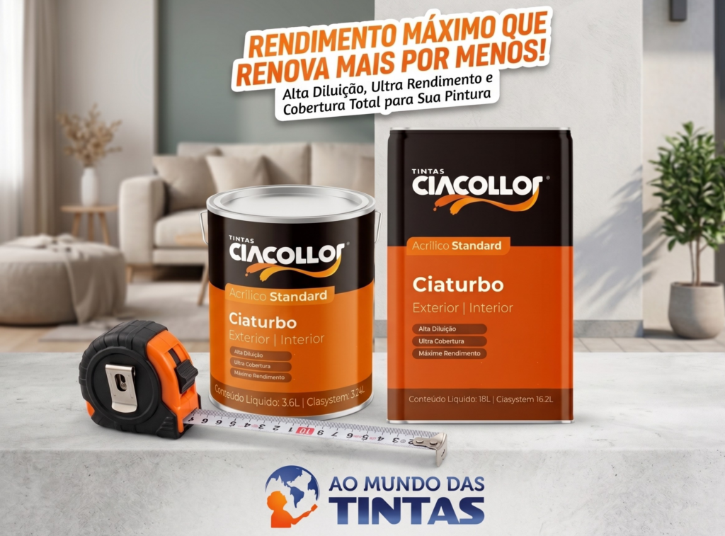 Tinta CiaTurbo Ciacollor acrílica standard fosca de alto rendimento na loja Ao Mundo das Tintas.